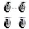 Service Caster 8 Inch Rubber on Aluminum Caster Set with Roller Bearing 2 Swivel Lock 2 Rigid SCC-35S820-RAR-BSL-2-R-2 - alternate 4